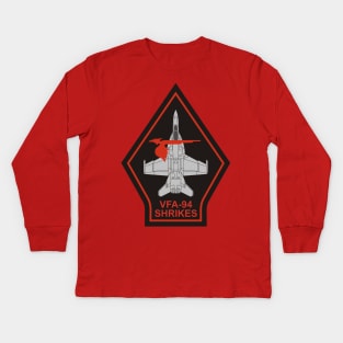 VFA-94 Mighty Shrikes - F/A-18 Kids Long Sleeve T-Shirt